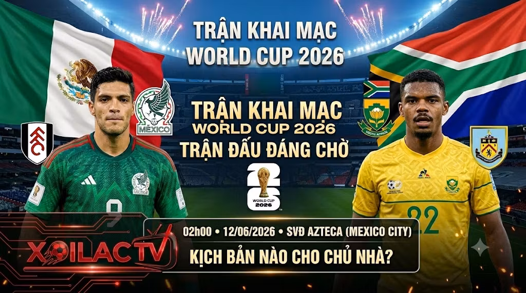 Nhận định soi kèo Mexico vs Nam Phi trận khai mạc World Cup 2026 lúc 02h00 ngày 12/06.